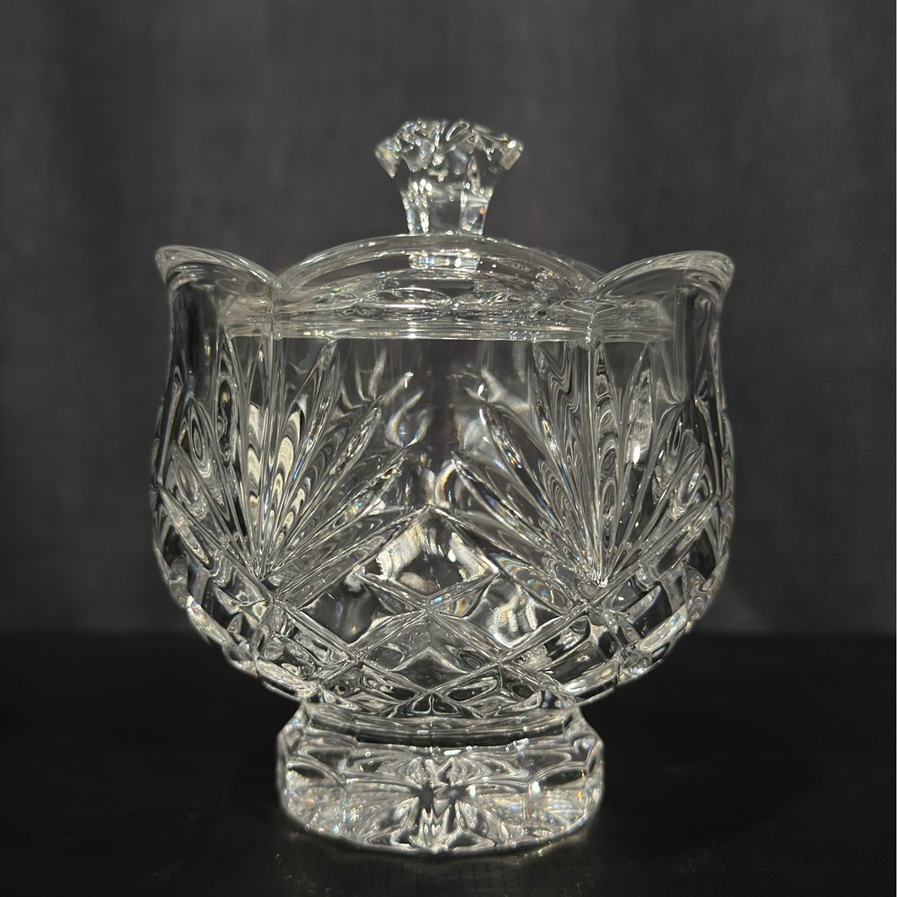 Noritake Crystal Hampton Hall Lidded Sugar Bowl Candy Dish Germany Cut Glass